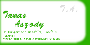 tamas aszody business card